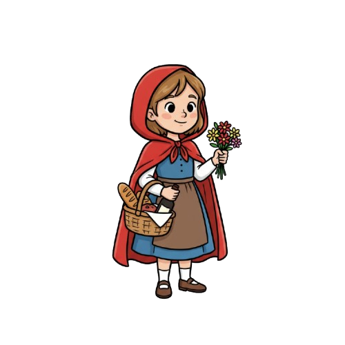 Rotkäppchen aus einem Märchen.